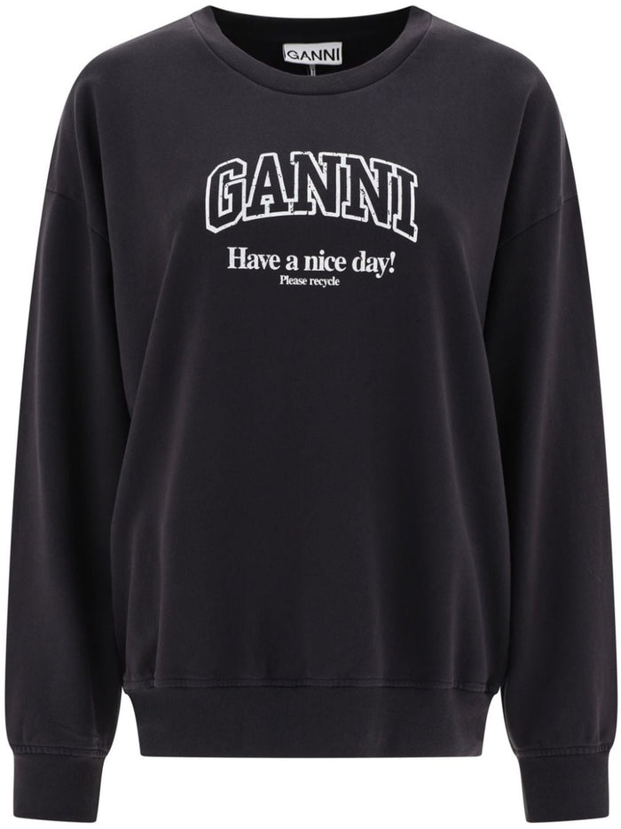 Ganni Sweaters Grey Cotton