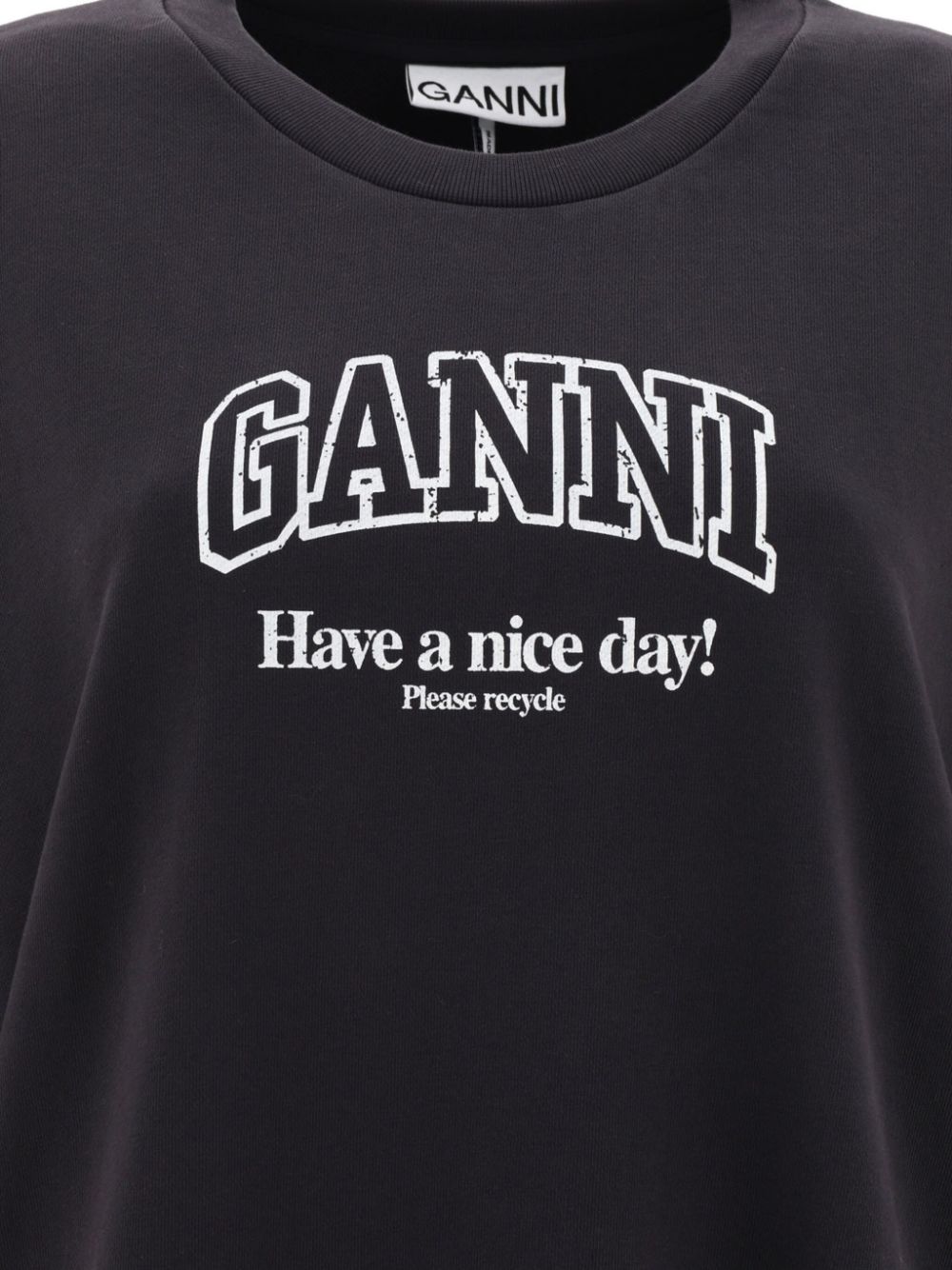 Ganni Sweaters Grey Cotton
