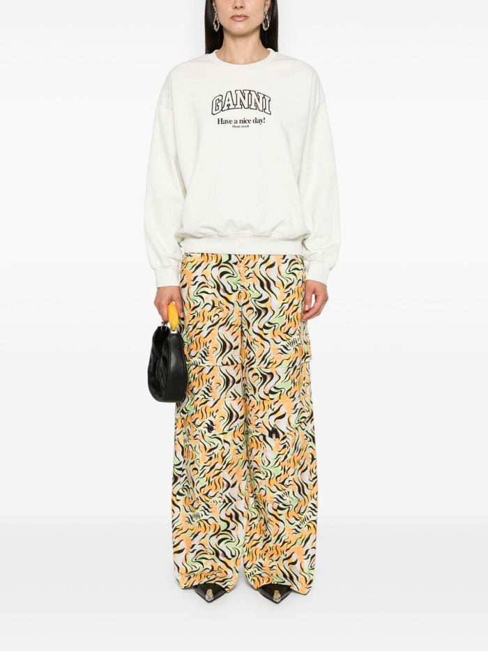Ganni Sweaters White Cotton