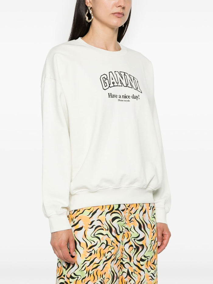Ganni Sweaters White Cotton