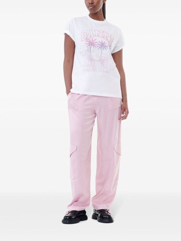 Ganni T-Shirts And Polos White Cotton