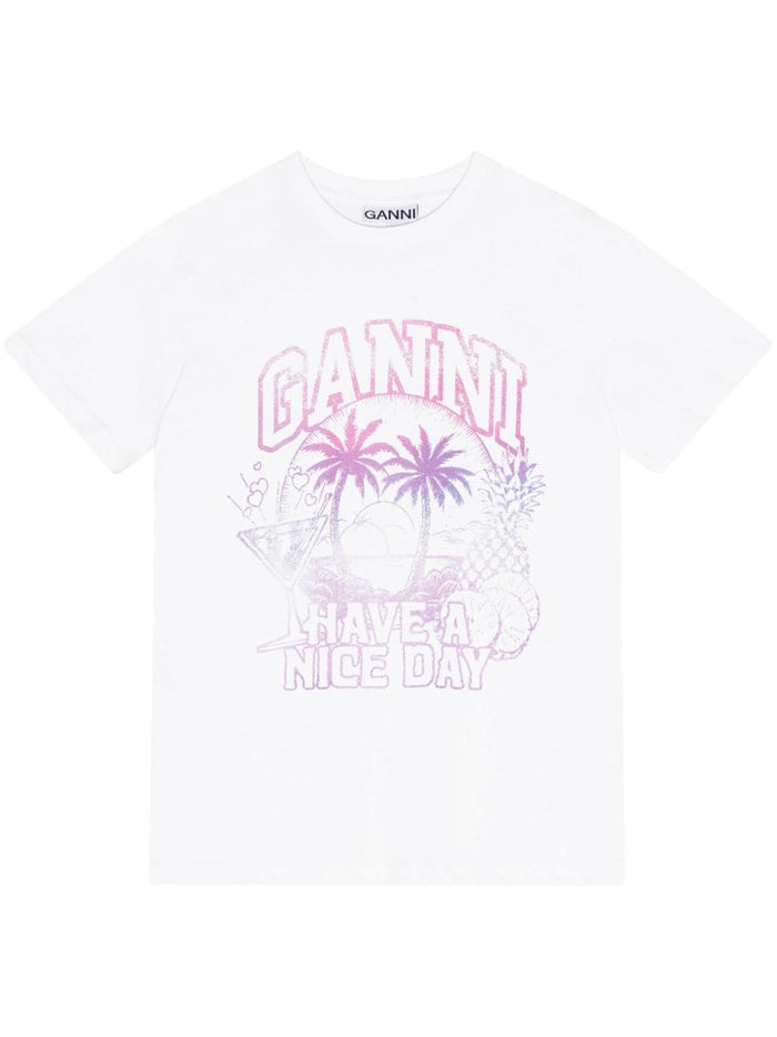 Ganni T-Shirts And Polos White Cotton