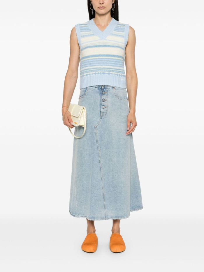 Ganni Sweaters Clear Blue