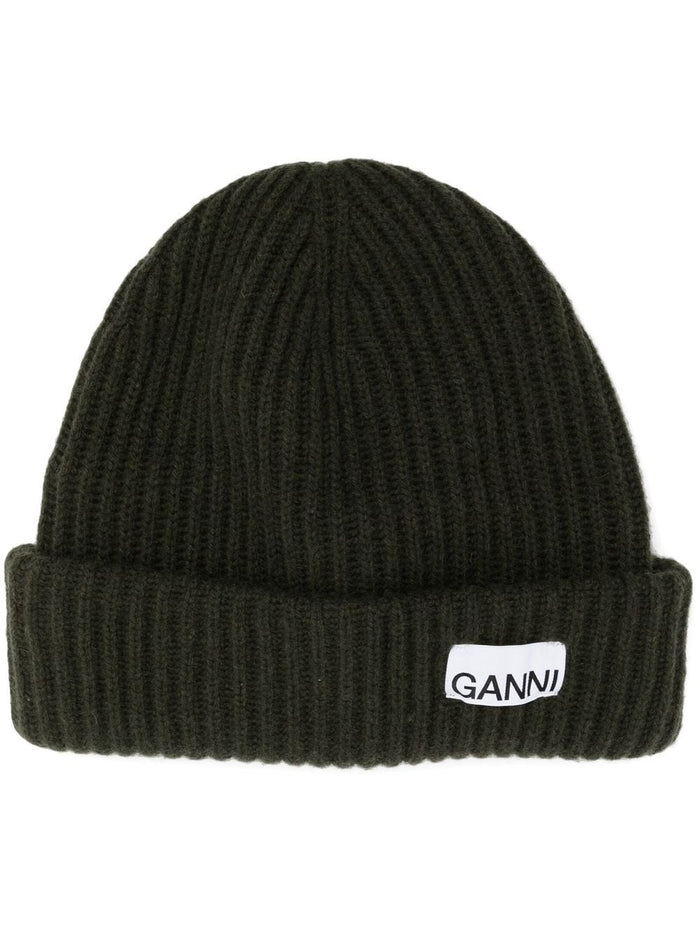 Ganni Hats Grey Wool Polyamide