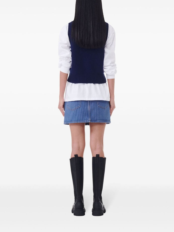 Ganni Sweaters Blue Fabric
