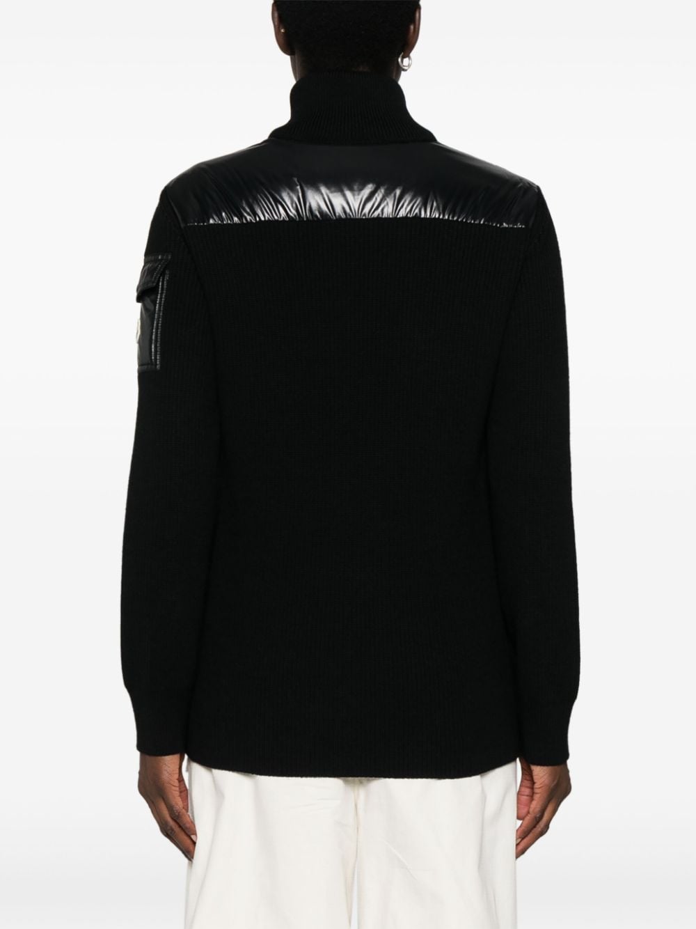 Moncler Sweaters Black Virgin Wool Polyamide