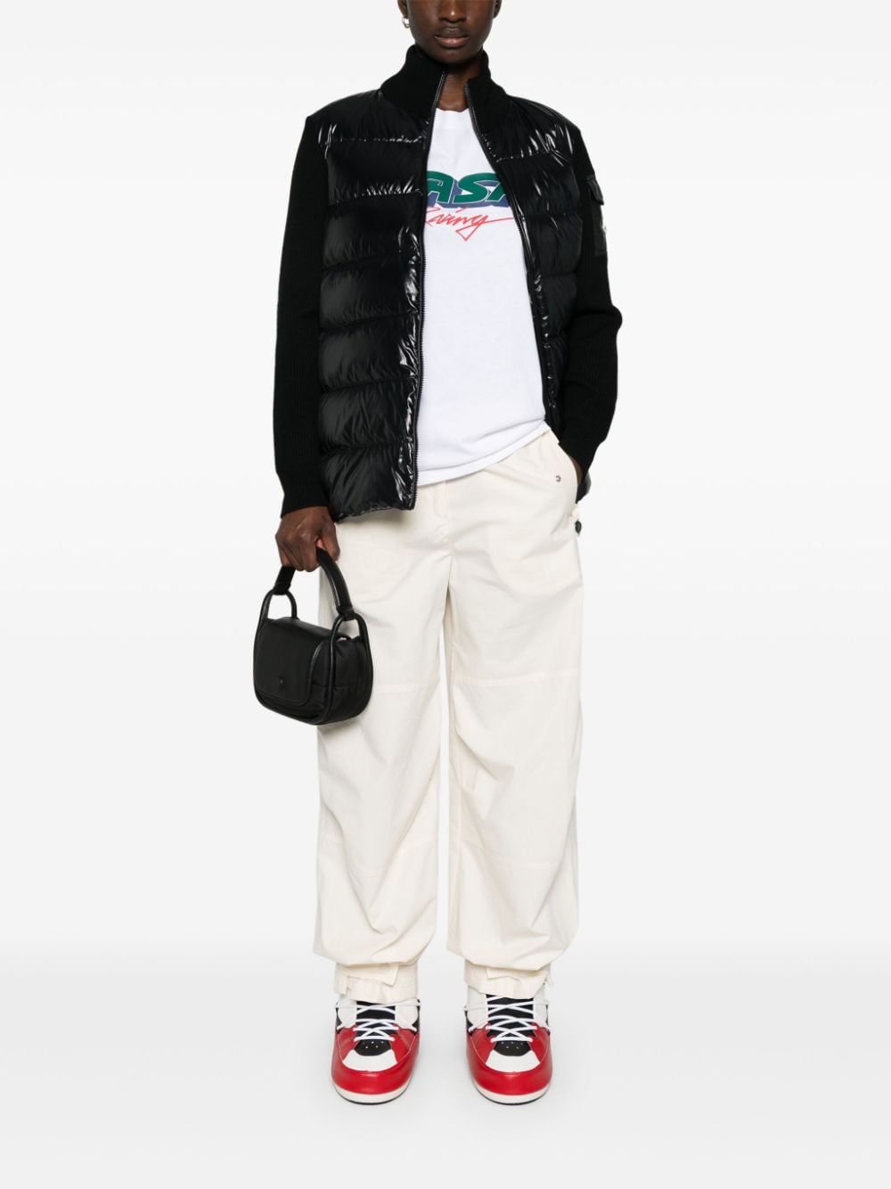 Moncler Sweaters Black Virgin Wool Polyamide