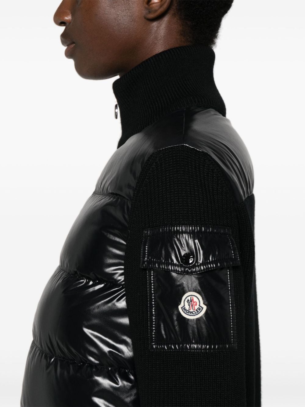 Moncler Sweaters Black Virgin Wool Polyamide