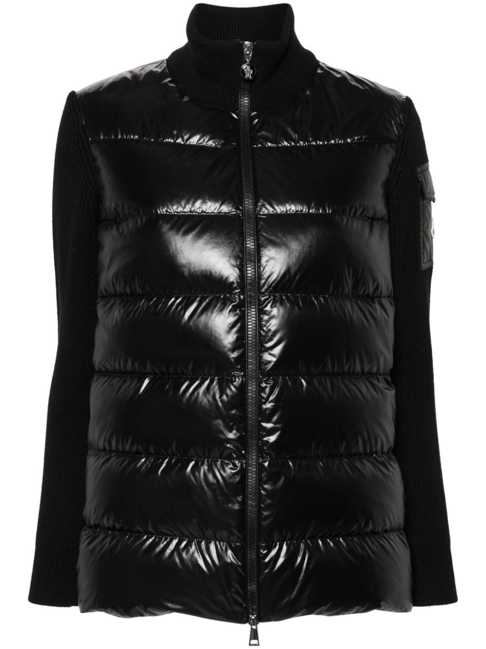 Moncler Sweaters Black Virgin Wool Polyamide