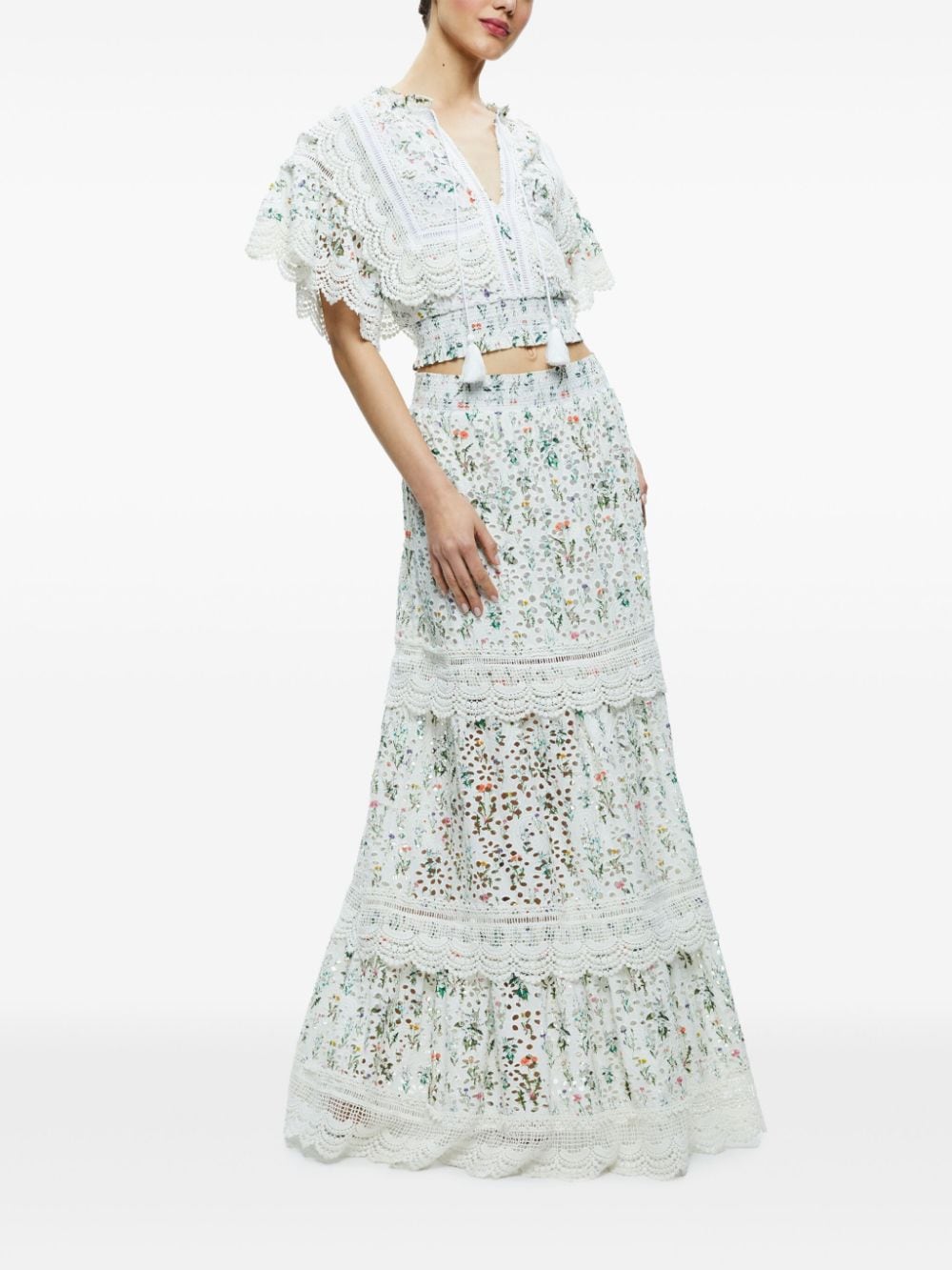 Alice + Olivia Top White Cotton
