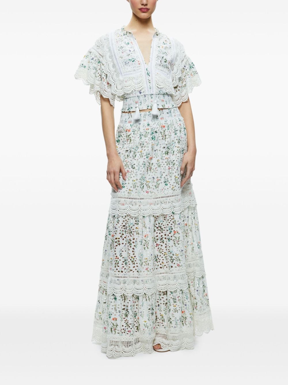 Alice + Olivia Top White Cotton
