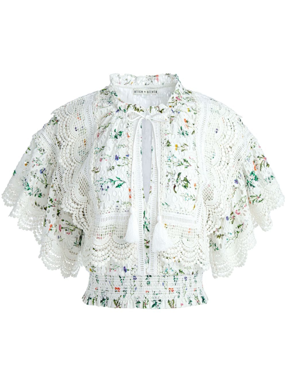 Alice + Olivia Top White Cotton