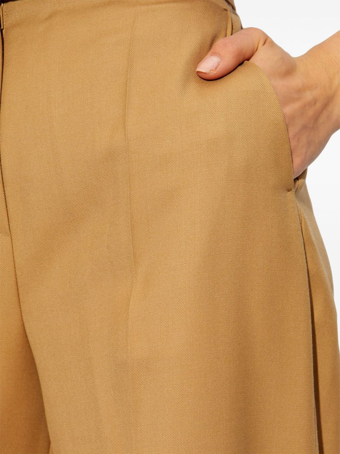 Max Mara Trousers Beige Virgin Wool