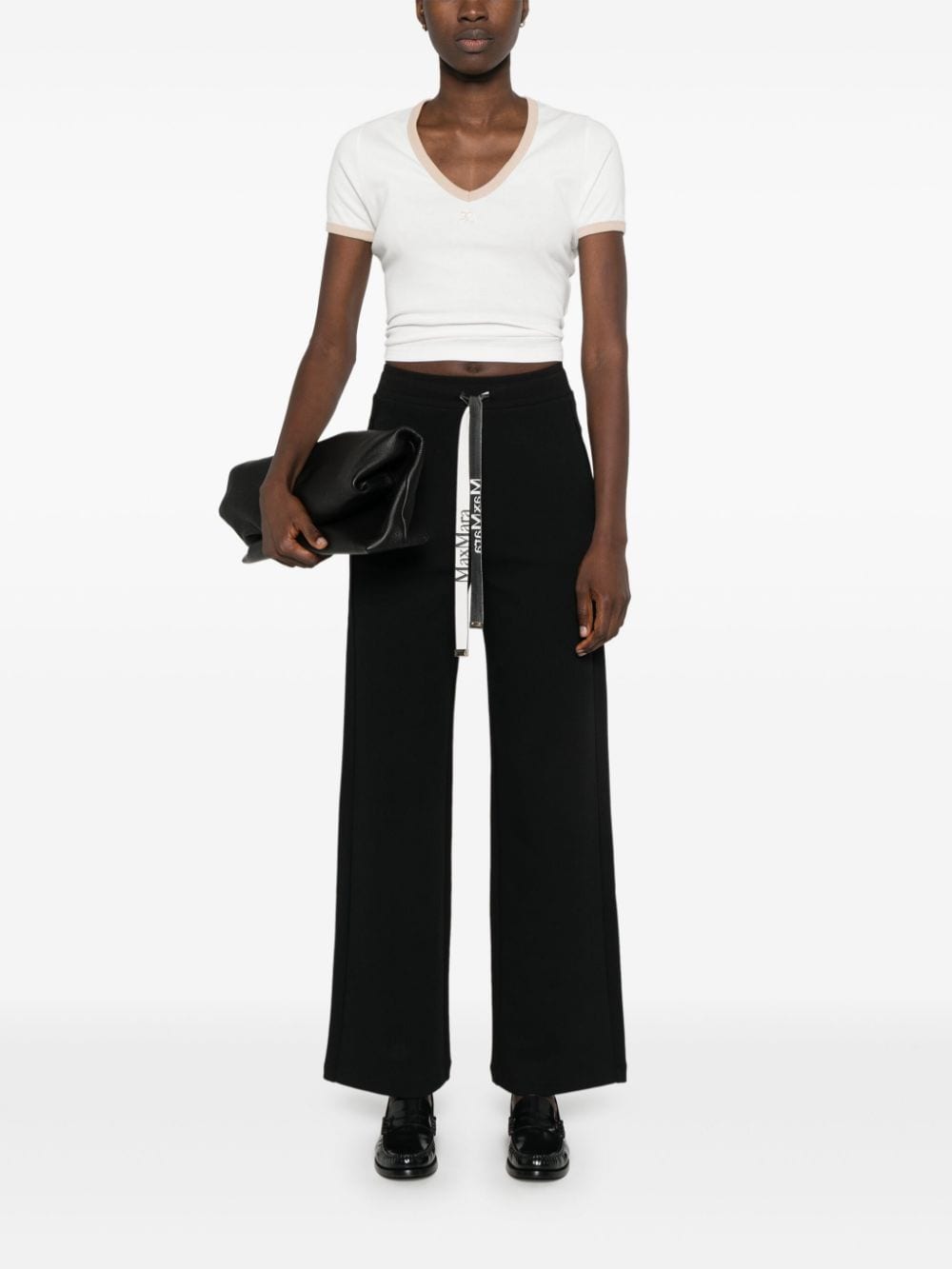 S Max Mara Trousers Black Cotton Polyester