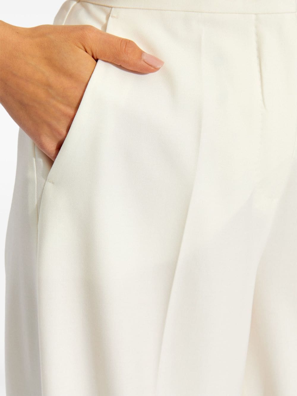 Max Mara Trousers White Virgin Wool