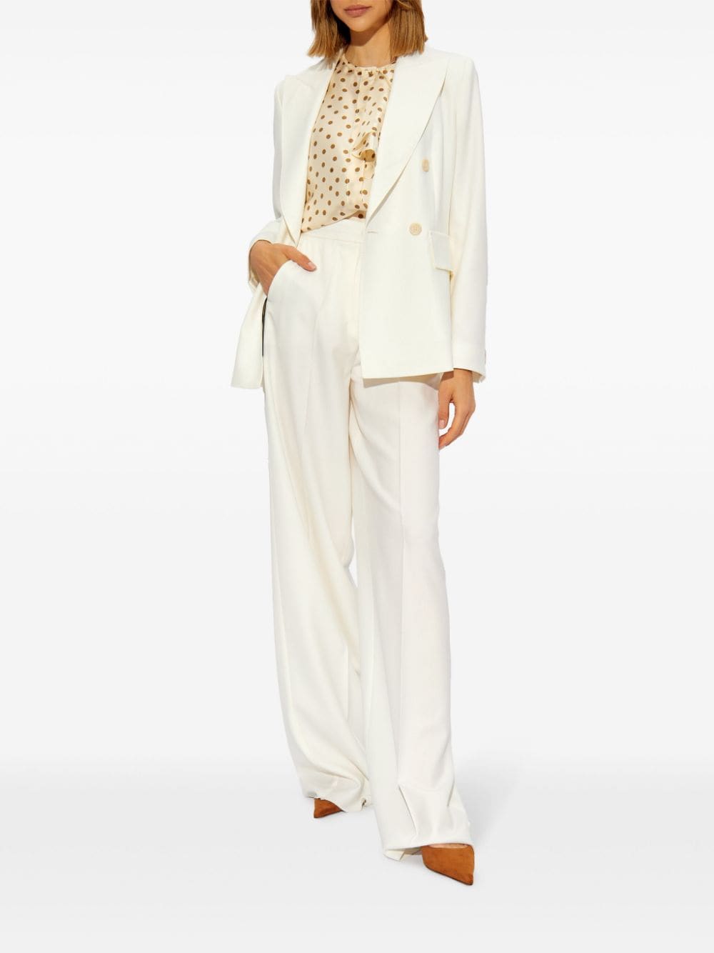 Max Mara Trousers White Virgin Wool