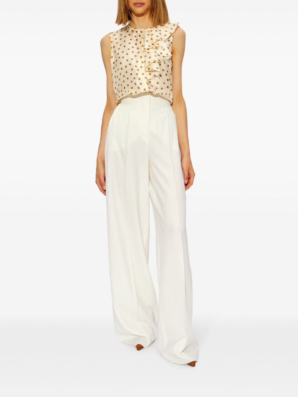 Max Mara Trousers White Virgin Wool
