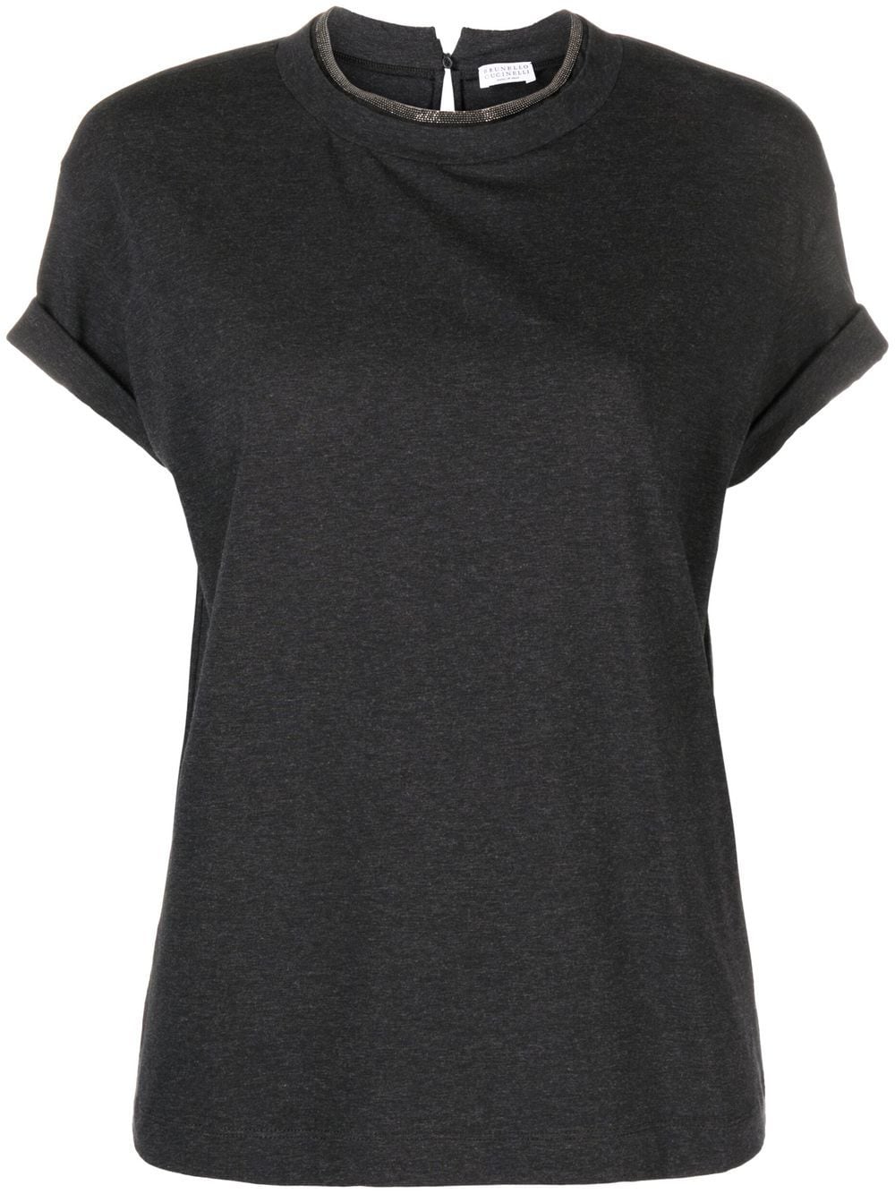Brunello Cucinelli T-Shirts And Polos Grigio Scuro Cotton Elastane