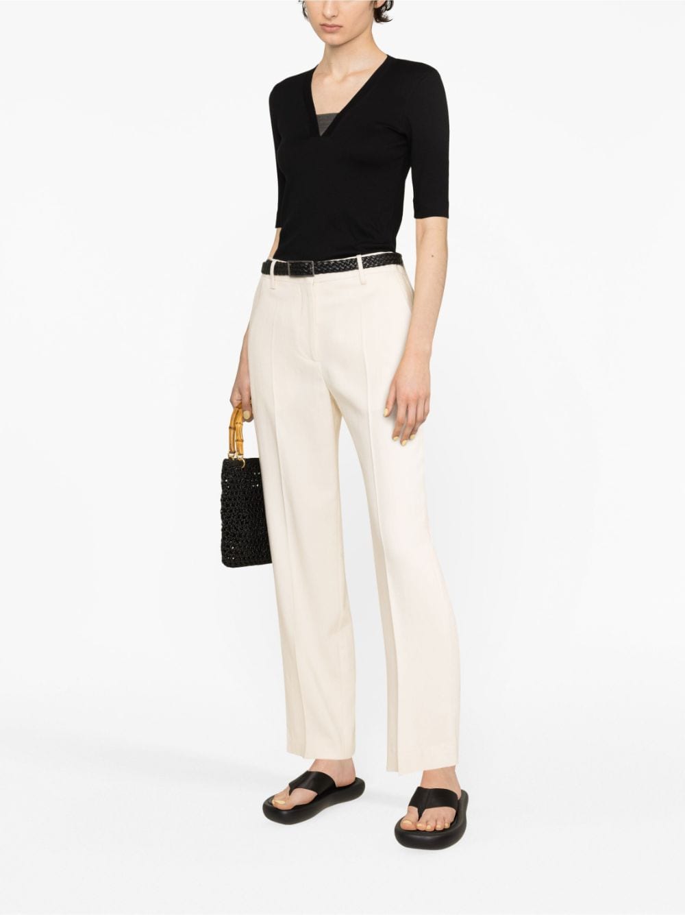Brunello Cucinelli T-Shirts And Polos Nero Cotton Elastane