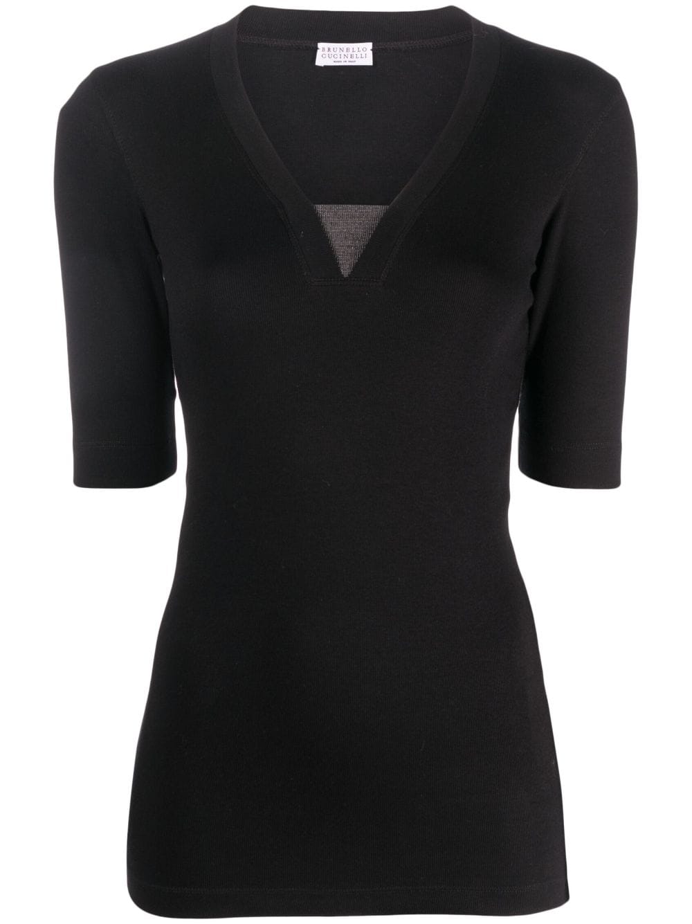 Brunello Cucinelli T-Shirts And Polos Nero Cotton Elastane