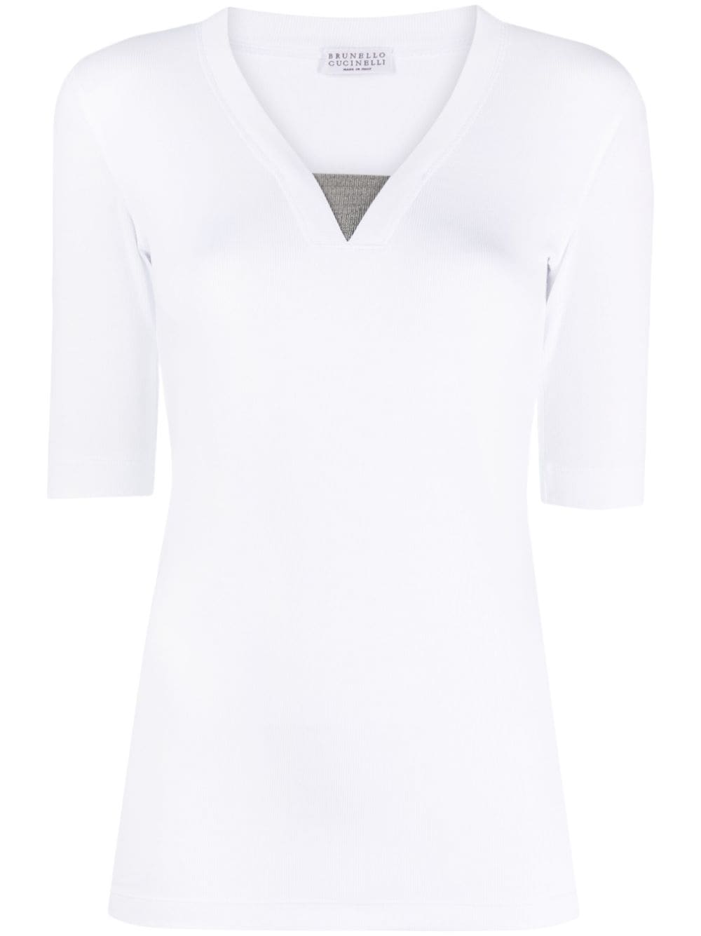 Brunello Cucinelli T-Shirts And Polos Bianco Cotton Elastane