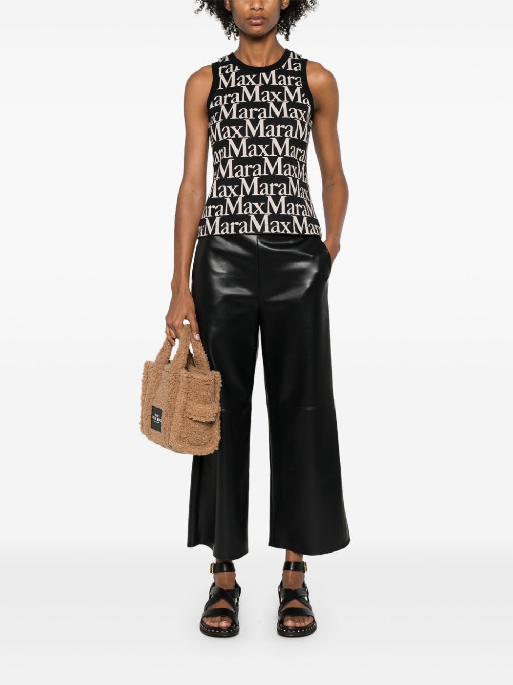 S Max Mara Top Black Cotton Polyester Elastane