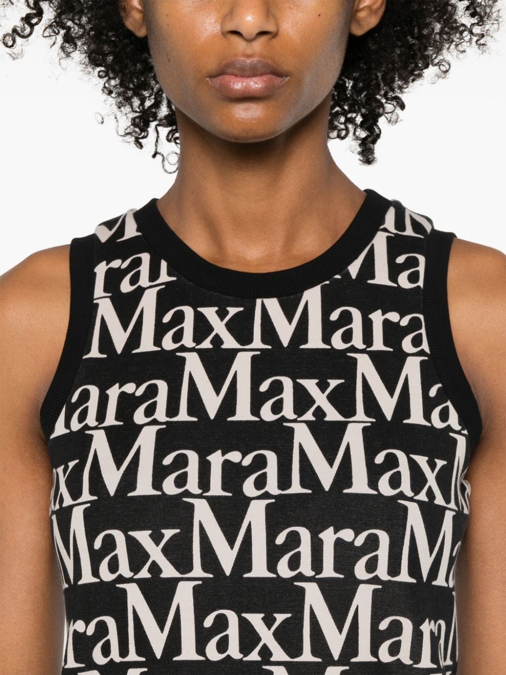 S Max Mara Top Black Cotton Polyester Elastane