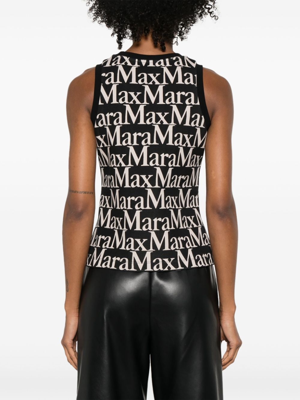 S Max Mara Top Black Cotton Polyester Elastane
