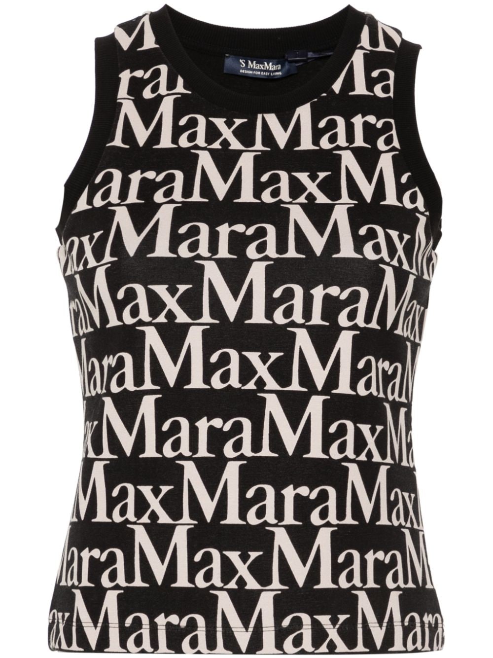 S Max Mara Top Black Cotton Polyester Elastane