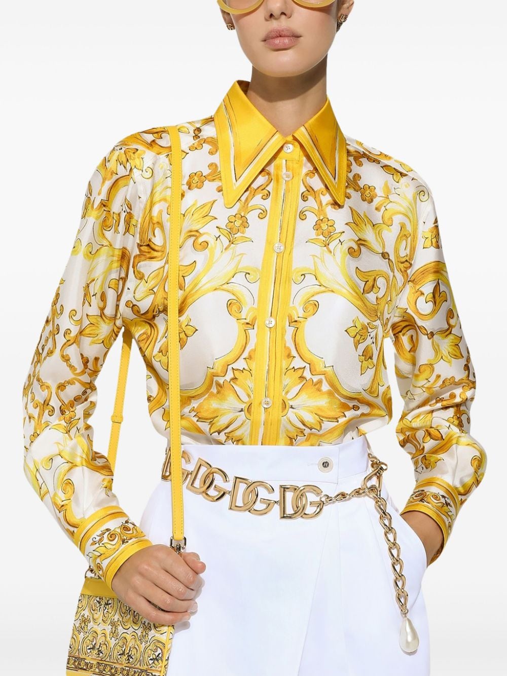Dolce & Gabbana Shirts Yellow Silk