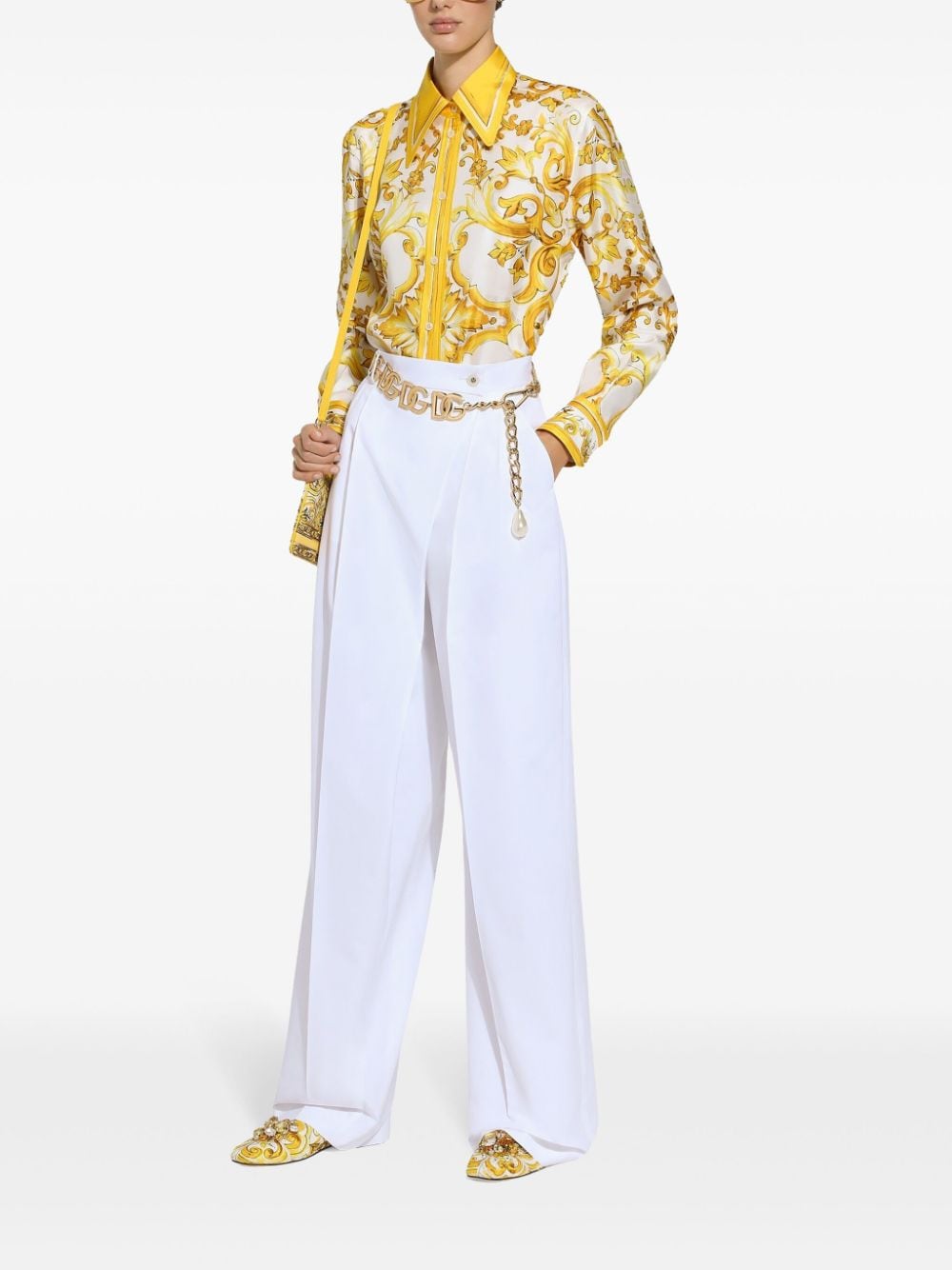 Dolce & Gabbana Shirts Yellow Silk