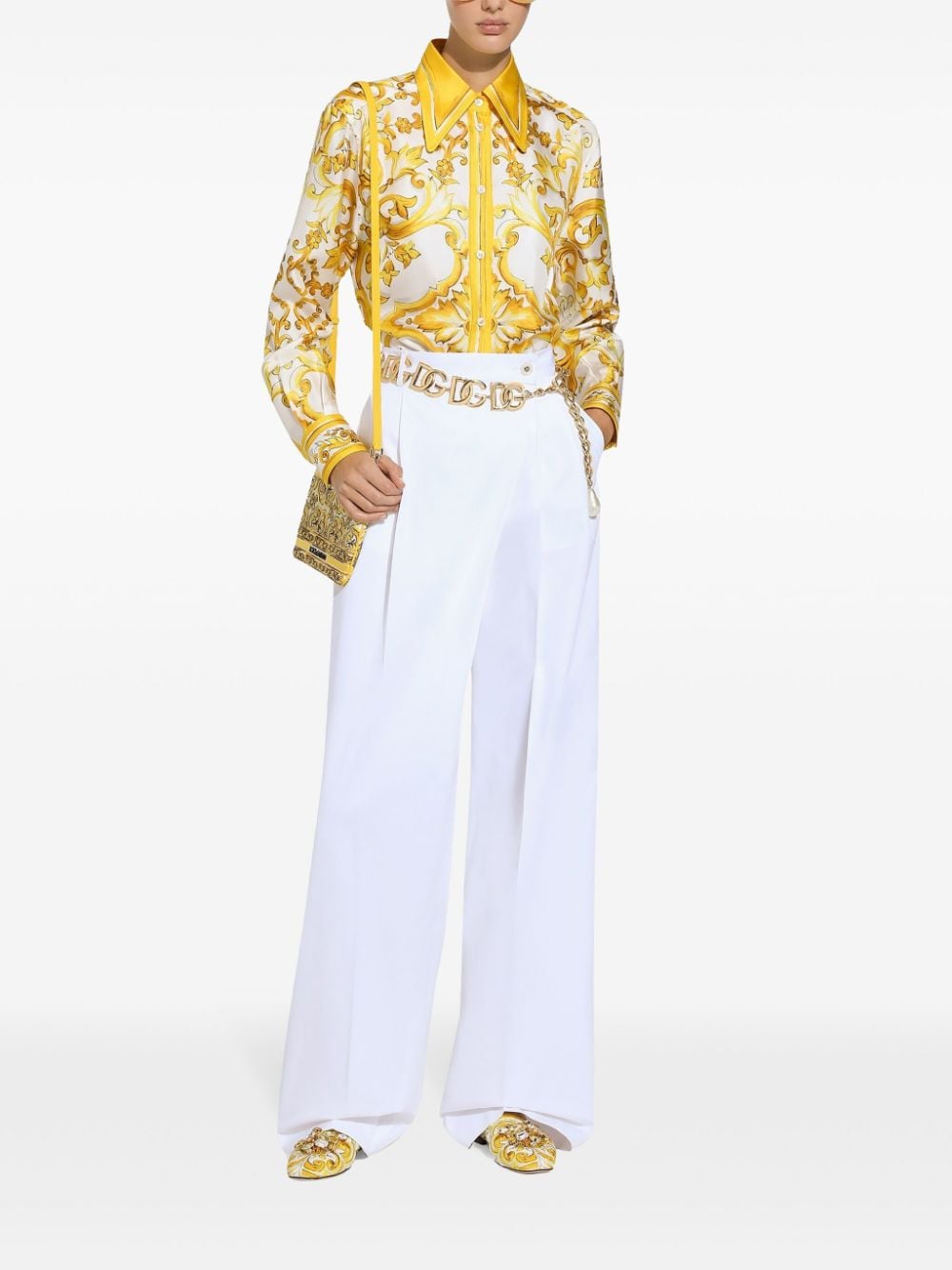 Dolce & Gabbana Shirts Yellow Silk