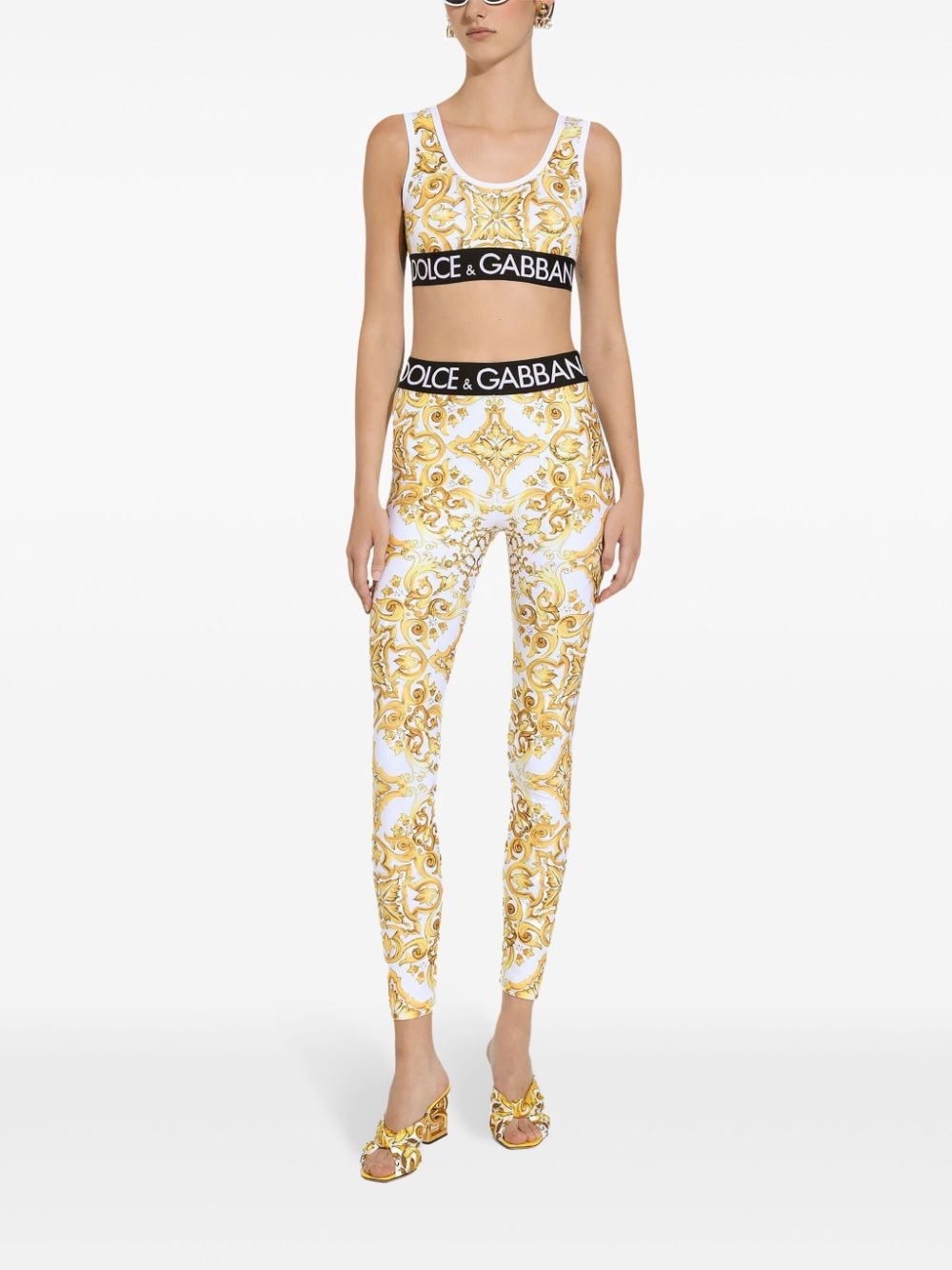 Dolce & Gabbana Top Yellow Polyamide Polyester Elastane