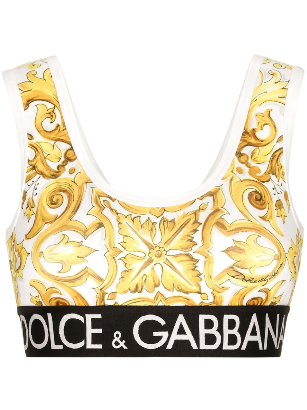 Dolce & Gabbana Top Yellow Polyamide Polyester Elastane