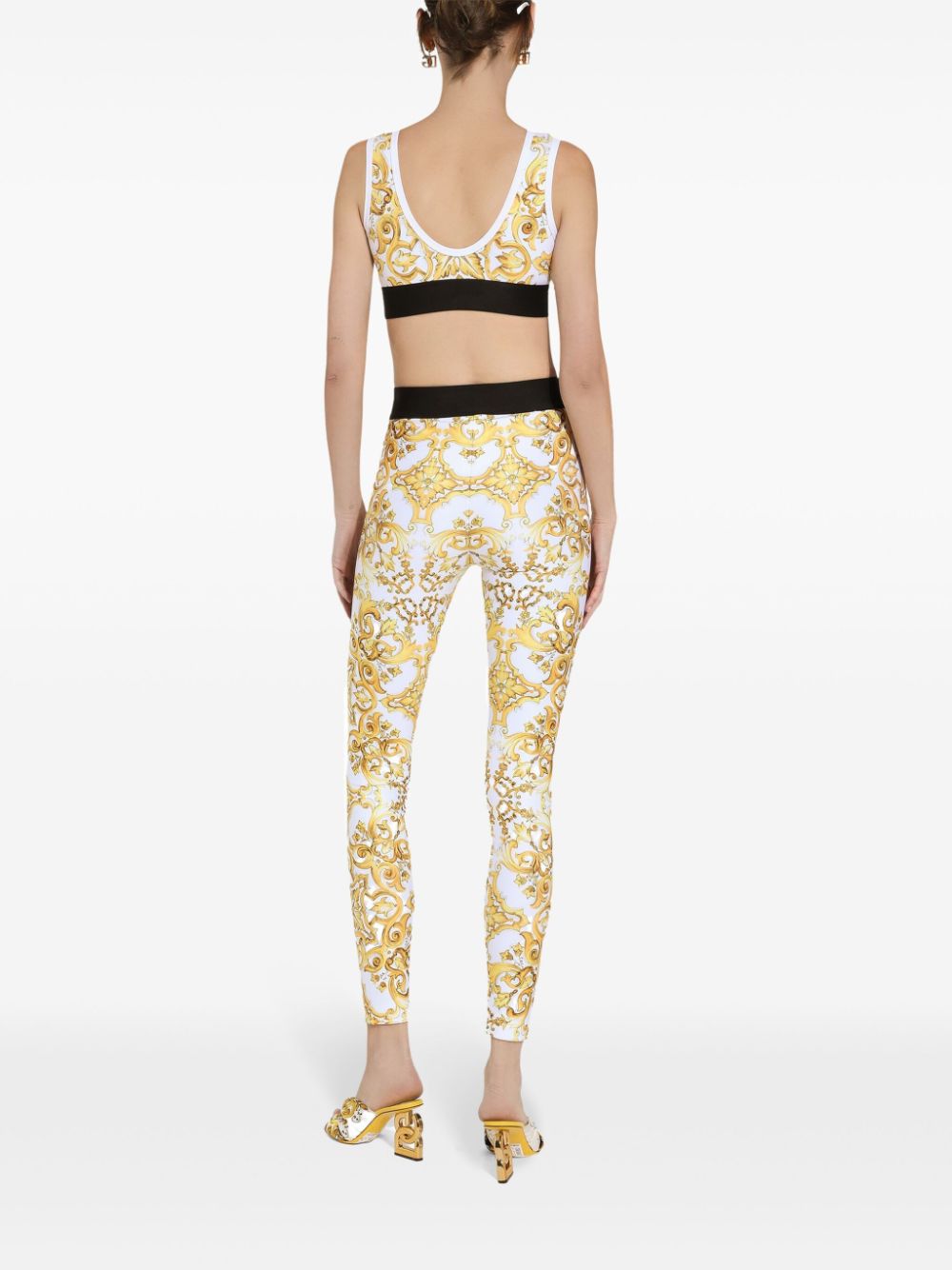 Dolce & Gabbana Top Yellow Polyamide Polyester Elastane