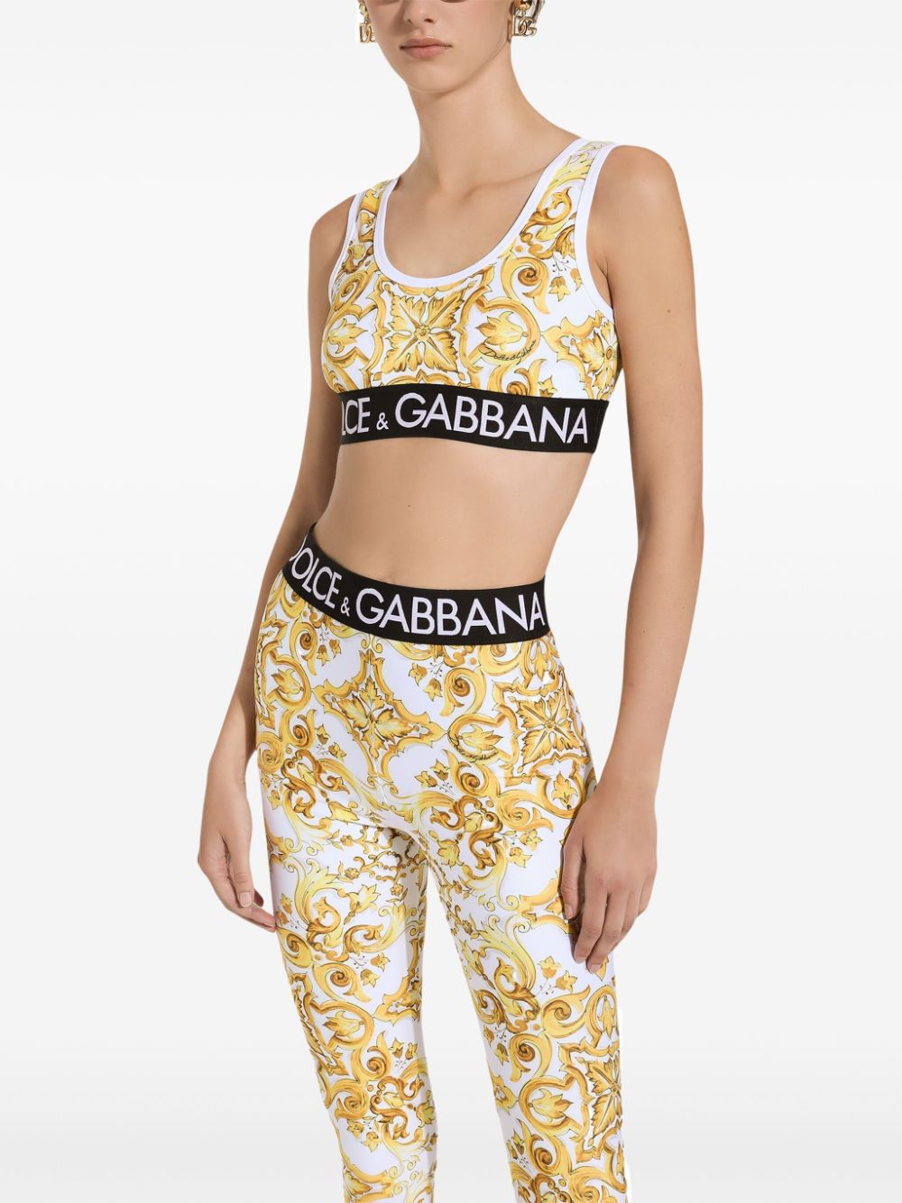 Dolce & Gabbana Top Yellow Polyamide Polyester Elastane