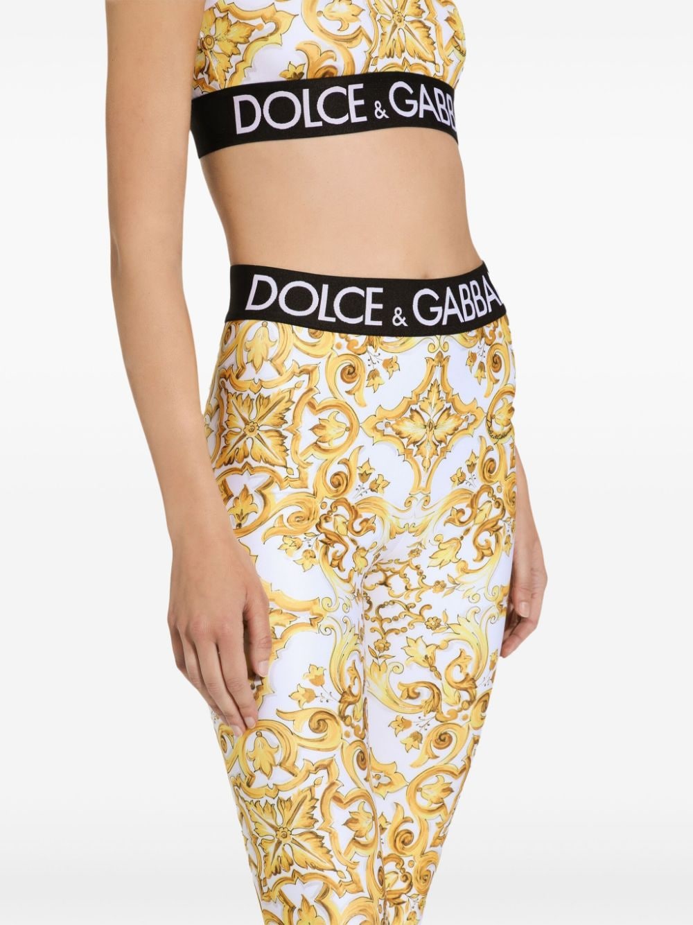 Dolce & Gabbana Trousers Yellow Polyester Elastane