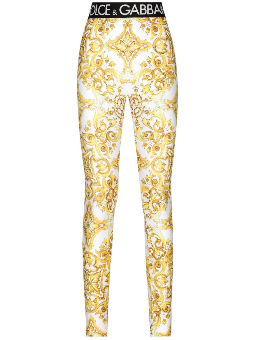 Dolce & Gabbana Trousers Yellow Polyester Elastane