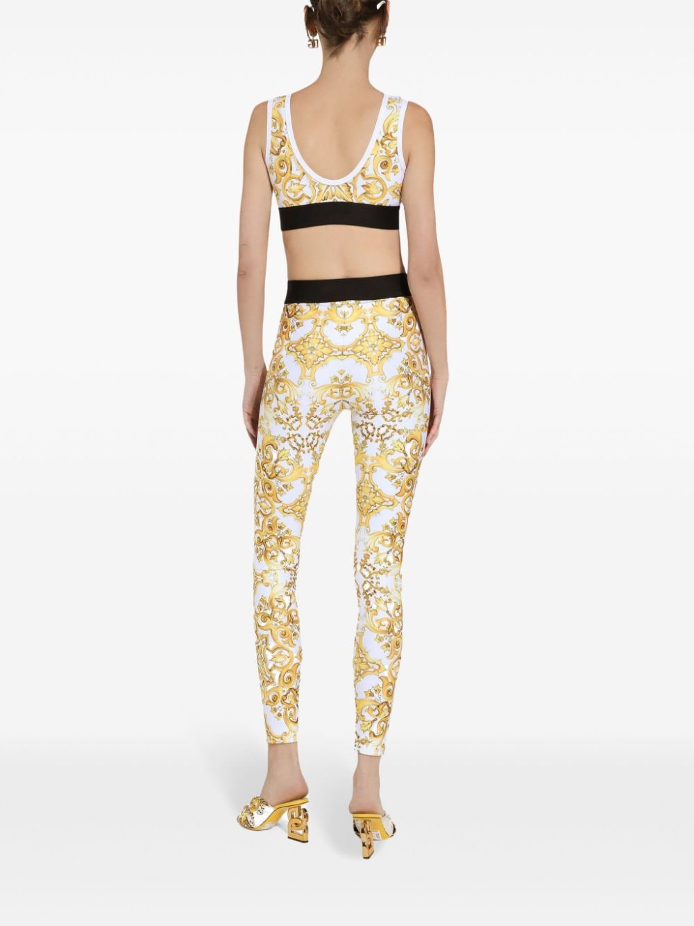 Dolce & Gabbana Trousers Yellow Polyester Elastane