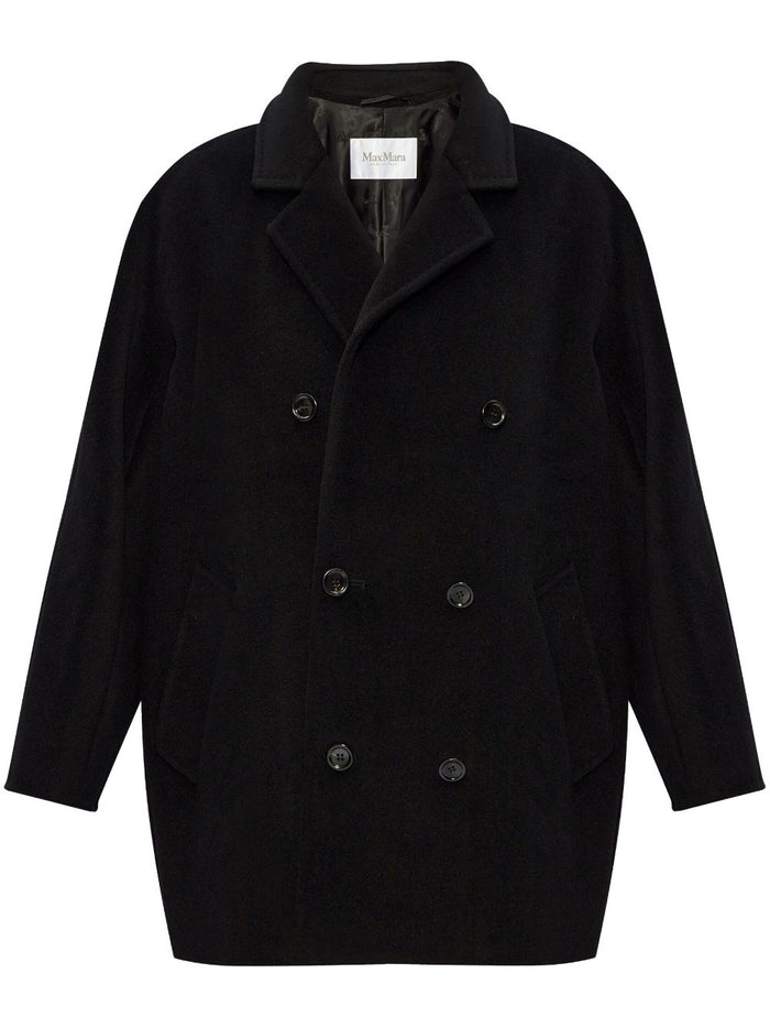Max Mara Coats Black Virgin Wool Cashmere