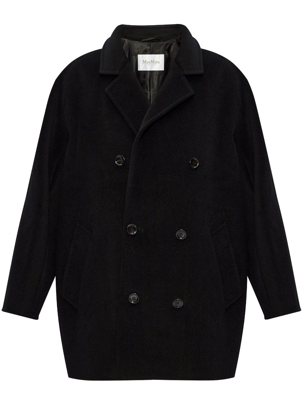 Max Mara Coats Black Virgin Wool Cashmere