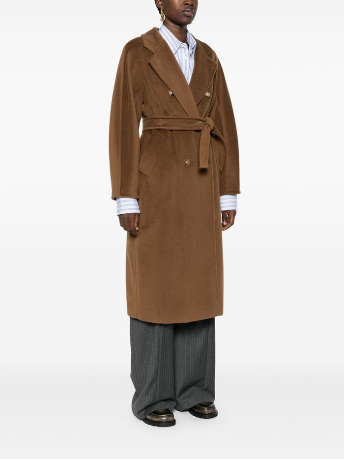 Max Mara Coats Leather Brown Virgin Wool Cashmere