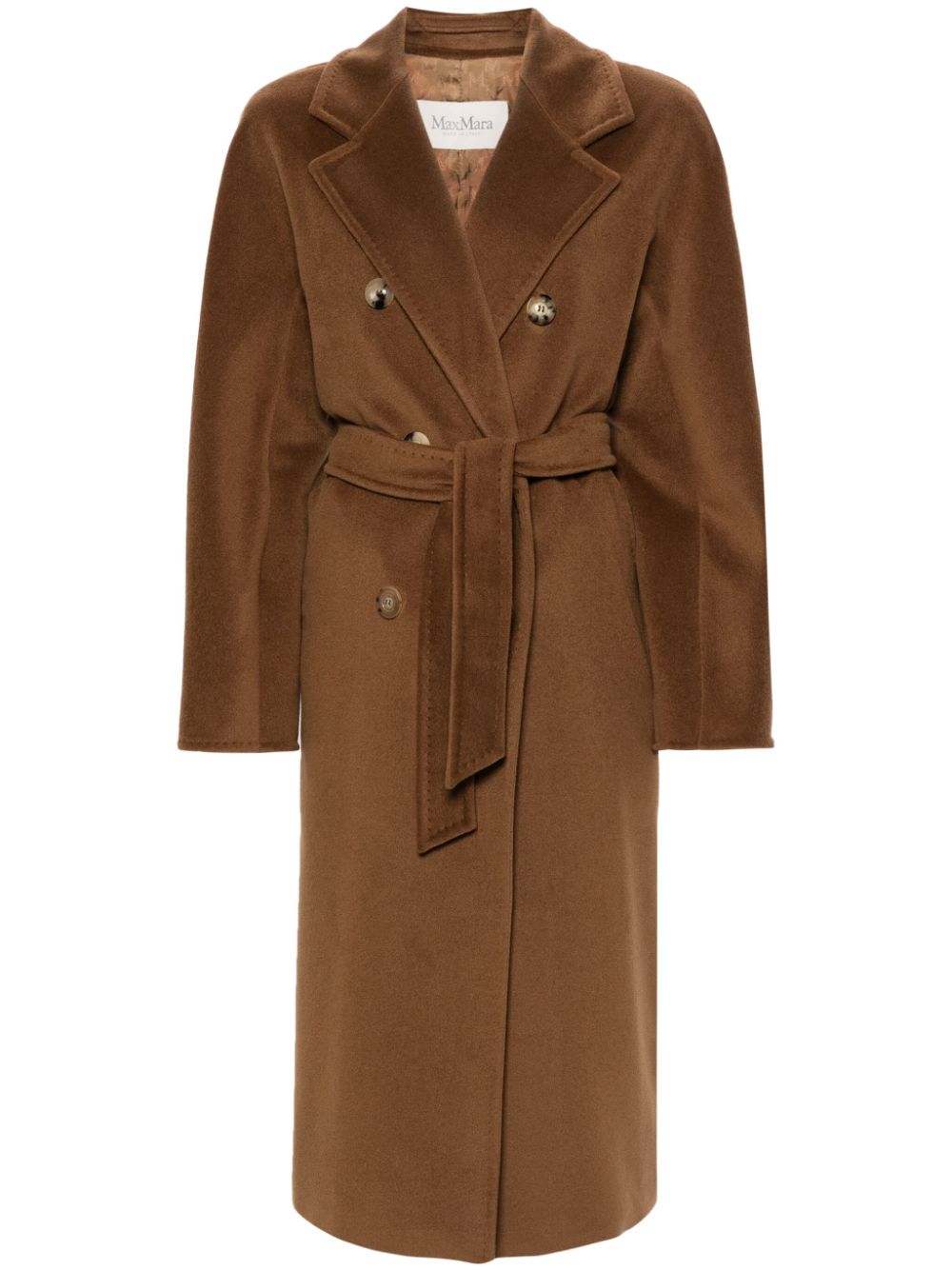Max Mara Coats Leather Brown Virgin Wool Cashmere