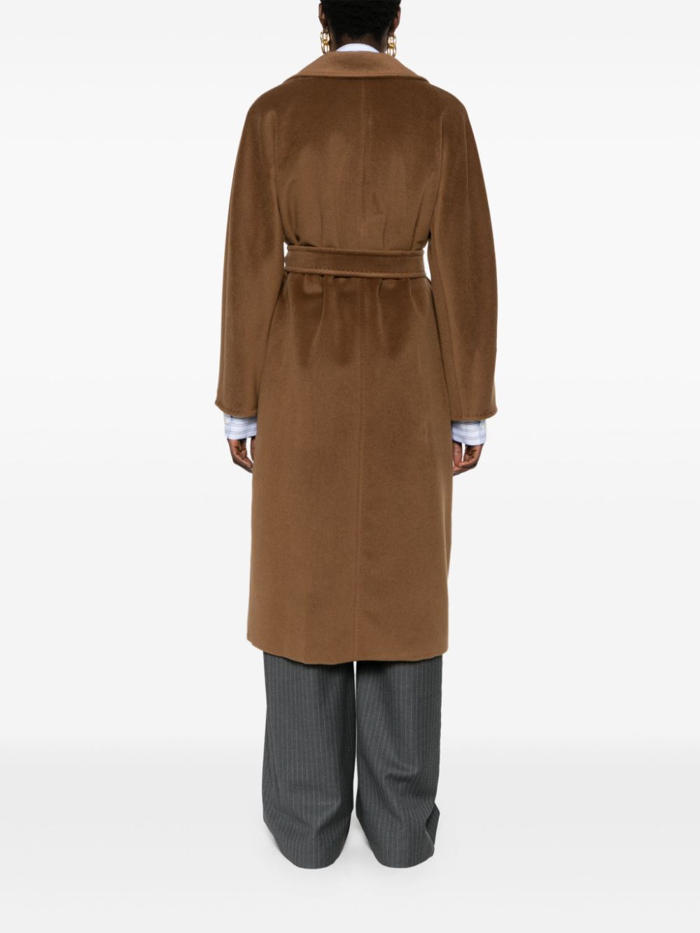 Max Mara Coats Leather Brown Virgin Wool Cashmere