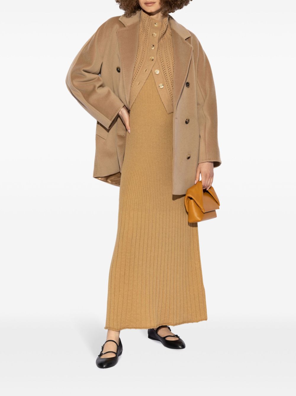 Max Mara Coats Camel Virgin Wool Cashmere