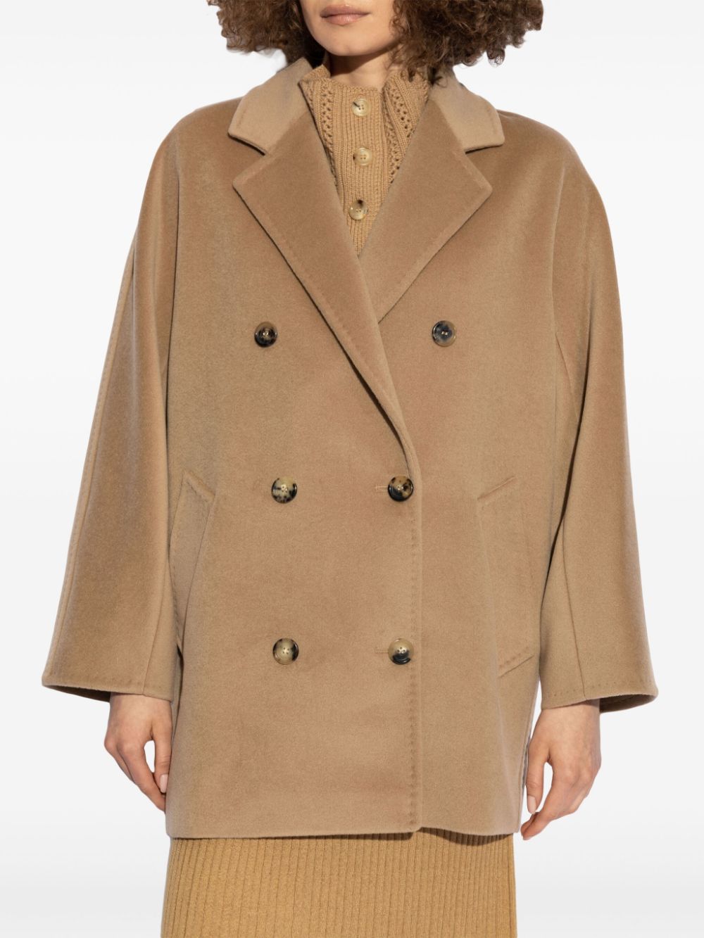Max Mara Coats Camel Virgin Wool Cashmere