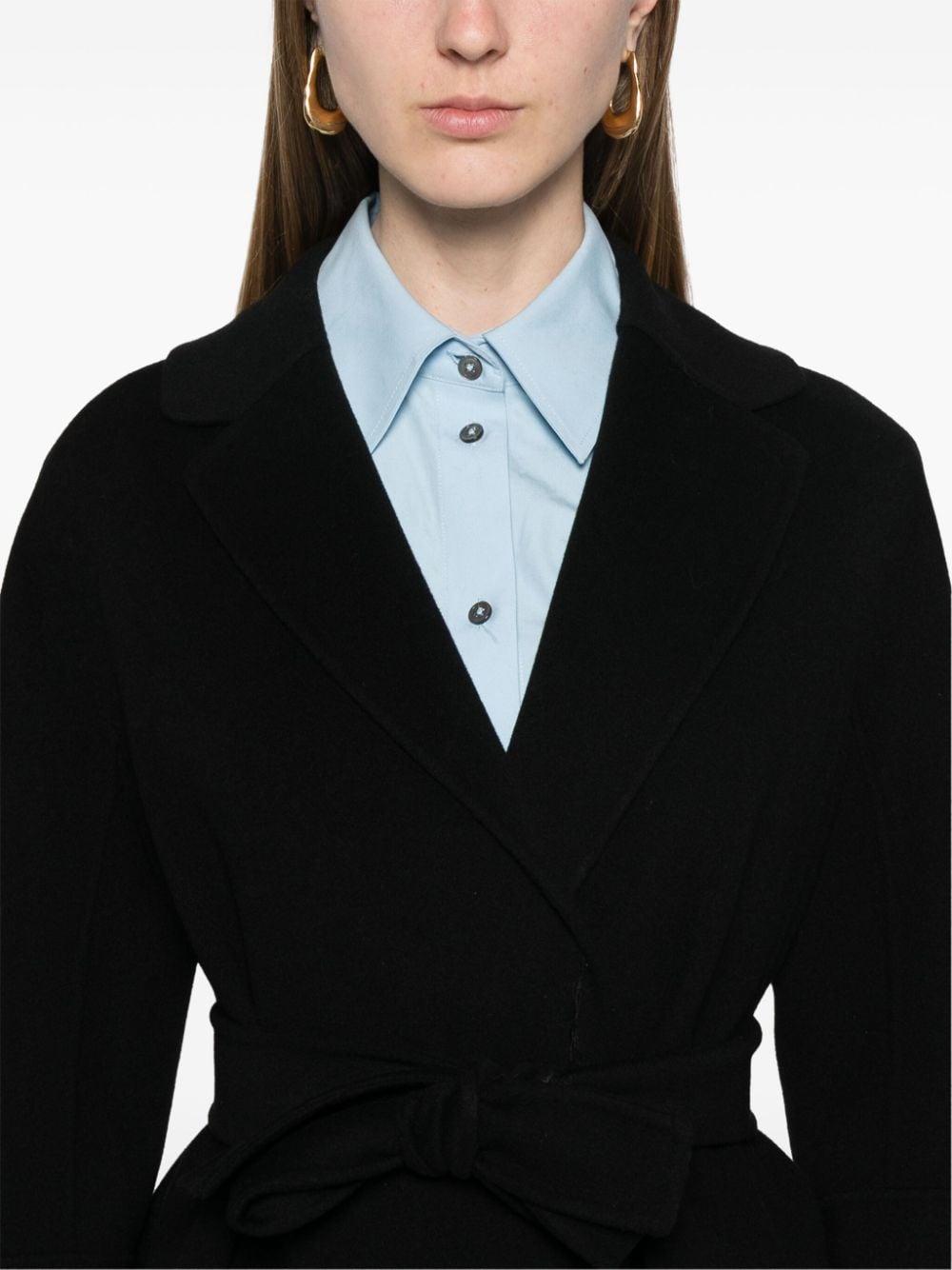 S Max Mara Coats Black Virgin Wool