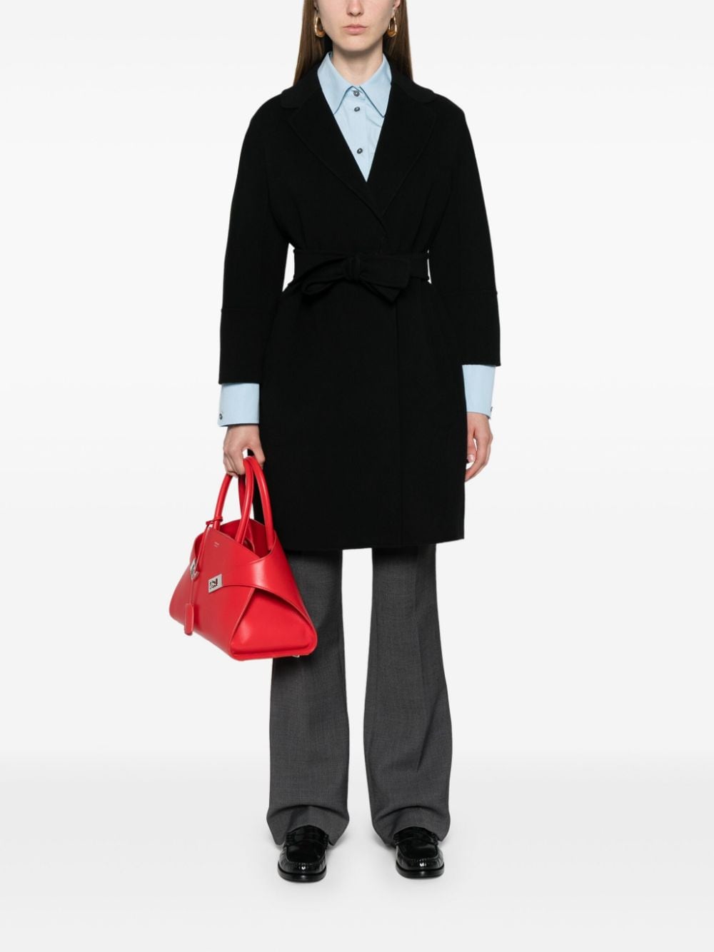 S Max Mara Coats Black Virgin Wool