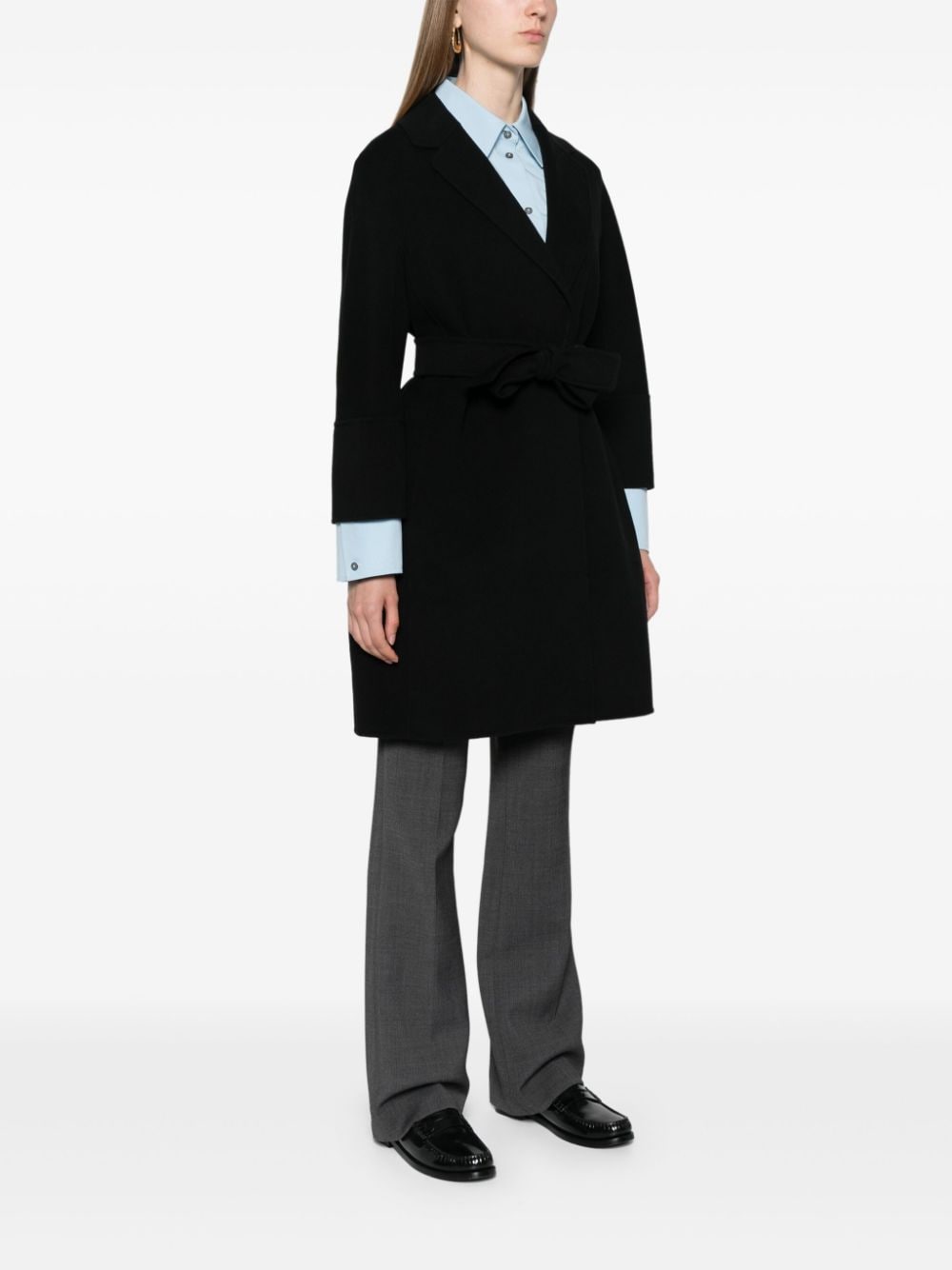 S Max Mara Coats Black Virgin Wool