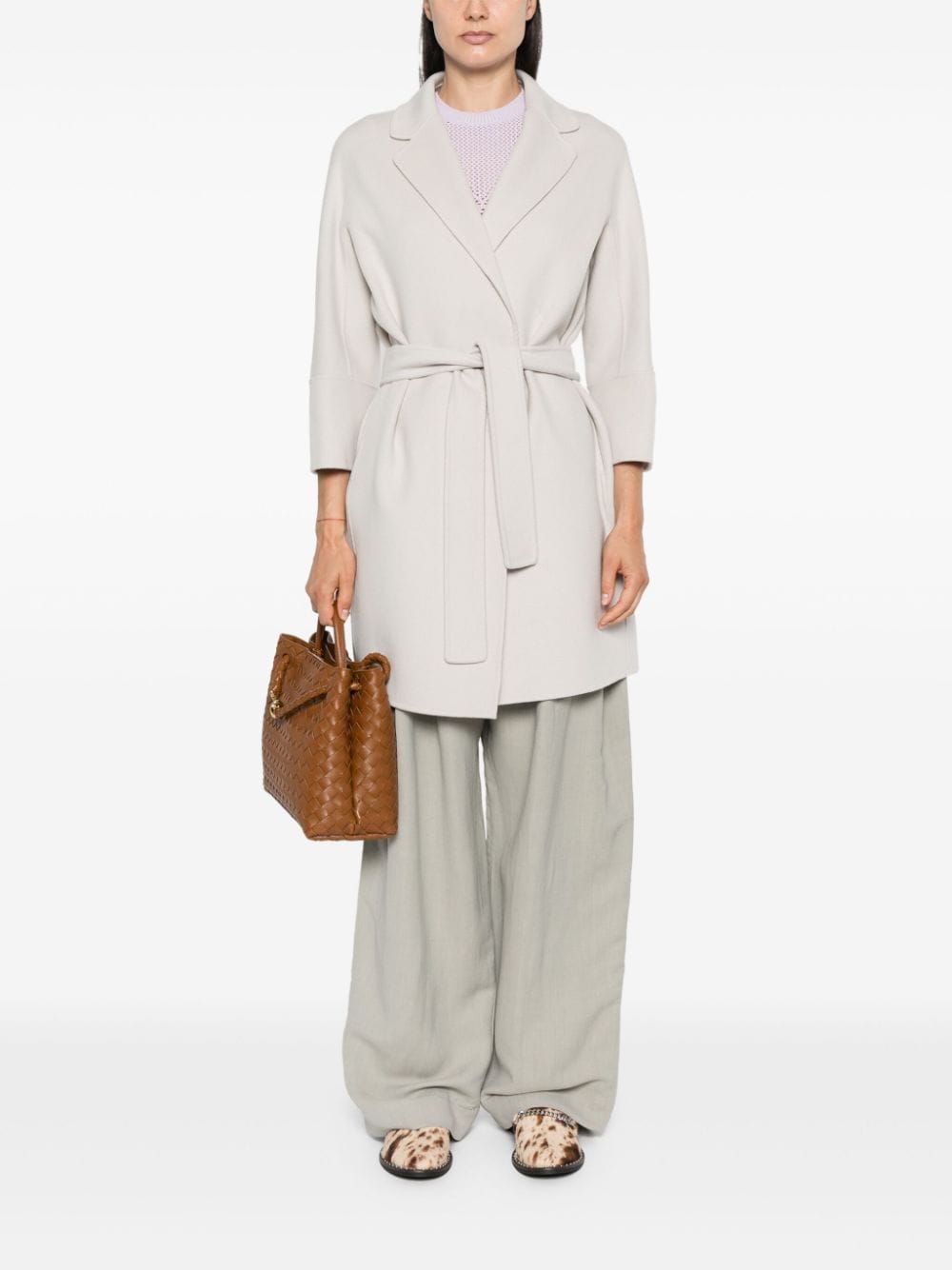 S Max Mara Coats Grey Virgin Wool